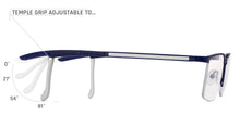 Load image into Gallery viewer, Blue Rectangle Half Rim Unisex Eyeglasses by New Balance-145879