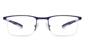 Blue Rectangle Half Rim Unisex Eyeglasses by New Balance-145879