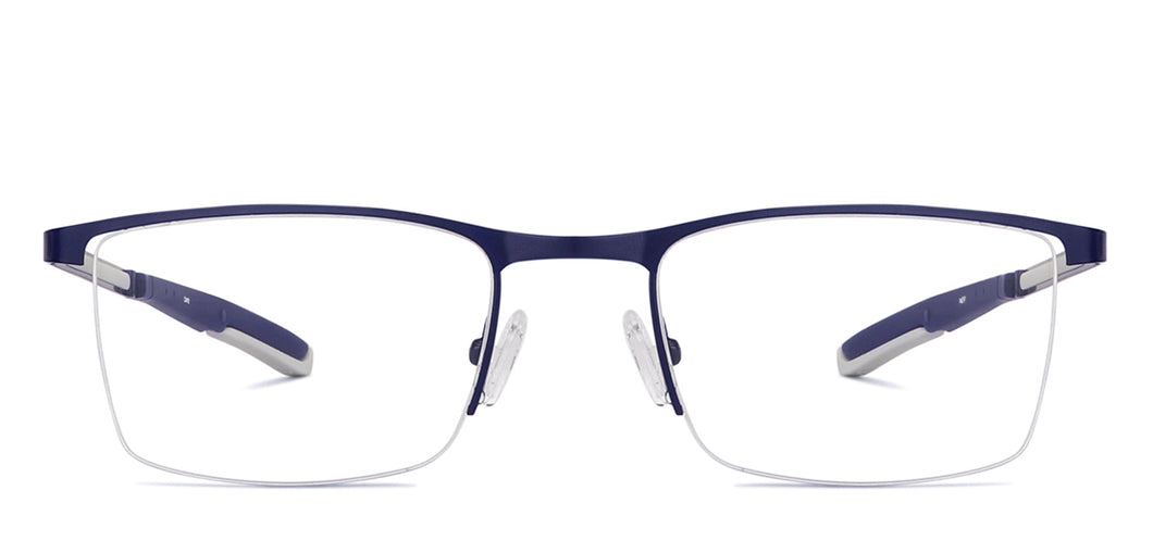 Blue Rectangle Half Rim Unisex Eyeglasses by New Balance-145879