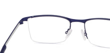 Load image into Gallery viewer, Blue Rectangle Half Rim Unisex Eyeglasses by New Balance-145879