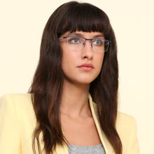Load image into Gallery viewer, Blue Rectangle Half Rim Unisex Eyeglasses by New Balance-145879