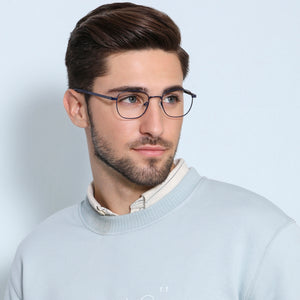 Blue Round Full Rim Unisex Eyeglasses by New Balance-145885