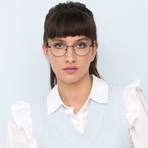 Blue Round Full Rim Unisex Eyeglasses by New Balance-145885