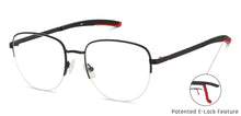 Load image into Gallery viewer, Black Round Half Rim Unisex Eyeglasses by New Balance-145888