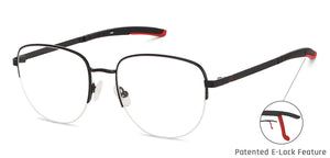 Black Round Half Rim Unisex Eyeglasses by New Balance-145888