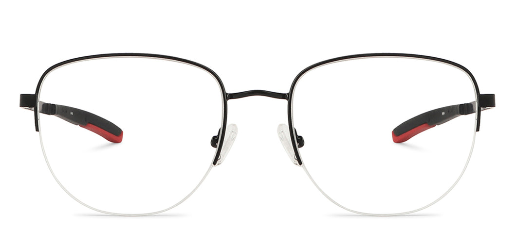 Black Round Half Rim Unisex Eyeglasses by New Balance-145888
