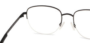 Black Round Half Rim Unisex Eyeglasses by New Balance-145888