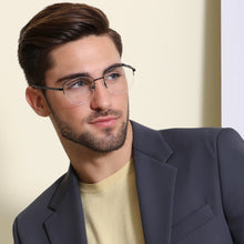 Load image into Gallery viewer, Black Round Half Rim Unisex Eyeglasses by New Balance-145888