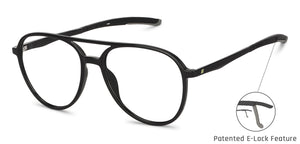 Black Aviator Full Rim Unisex Eyeglasses by New Balance-145891
