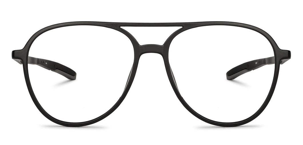 Black Aviator Full Rim Unisex Eyeglasses by New Balance-145891