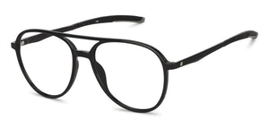 Black Aviator Full Rim Unisex Eyeglasses by New Balance-145891