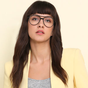 Black Aviator Full Rim Unisex Eyeglasses by New Balance-145891