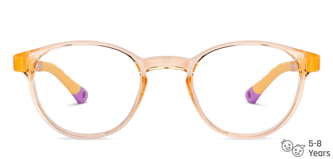 Orange Round Full Rim Kids Eyeglasses by Hooper-204391