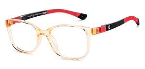 Orange Rectangle Full Rim Kids Eyeglasses by Hooper-204346