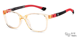 Orange Rectangle Full Rim Kids Eyeglasses by Hooper-204346