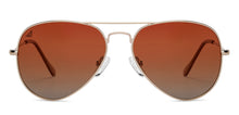 Load image into Gallery viewer, Gold Aviator Full Rim Unisex Sunglasses by Vincent Chase Polarized-200371