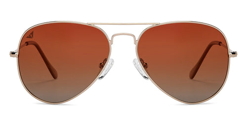 Gold Aviator Full Rim Unisex Sunglasses by Vincent Chase Polarized-200371