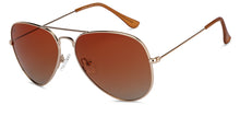Load image into Gallery viewer, Gold Aviator Full Rim Unisex Sunglasses by Vincent Chase Polarized-200371