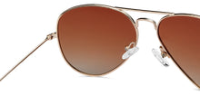 Load image into Gallery viewer, Gold Aviator Full Rim Unisex Sunglasses by Vincent Chase Polarized-200371
