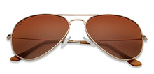 Load image into Gallery viewer, Gold Aviator Full Rim Unisex Sunglasses by Vincent Chase Polarized-200371