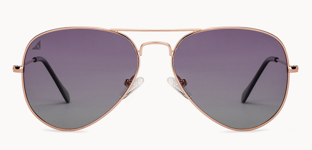 Gold Aviator Full Rim Unisex Sunglasses by Vincent Chase Polarized-200372