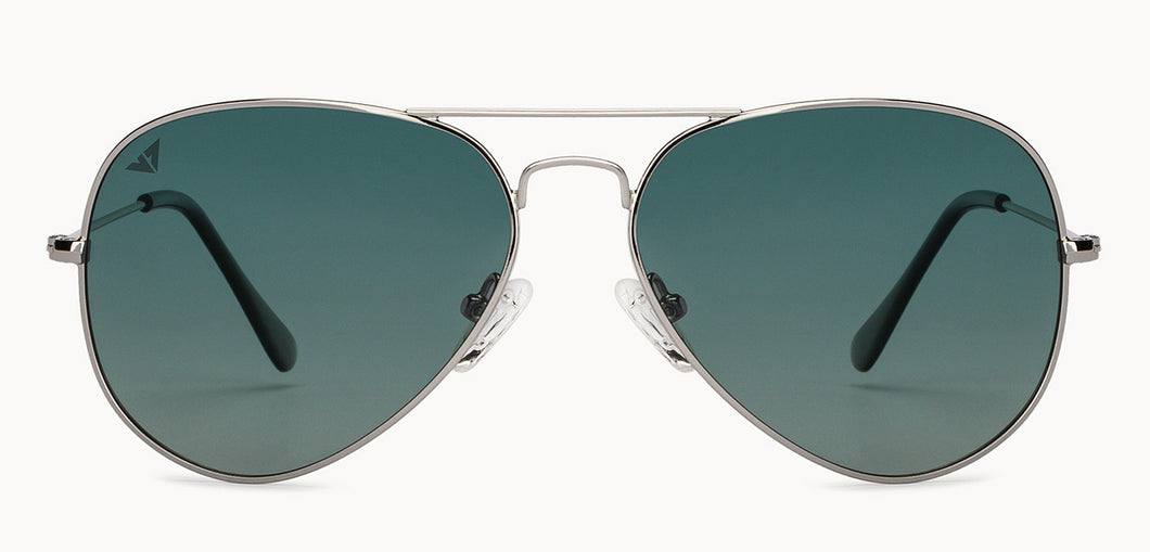 Silver Aviator Full Rim Unisex Sunglasses by Vincent Chase Polarized-200373