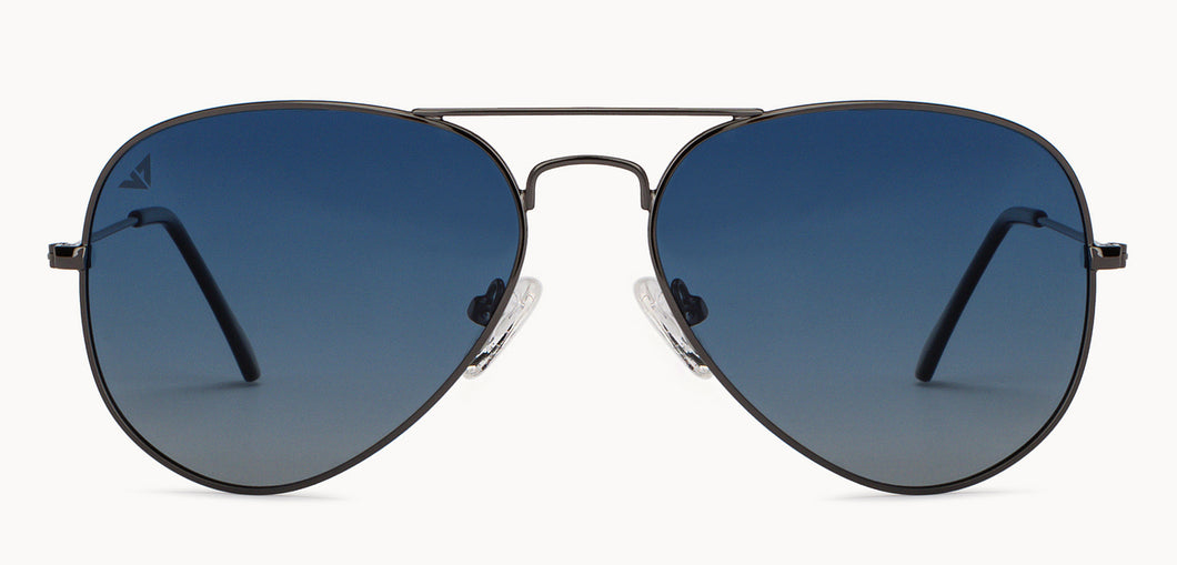 Gunmetal Aviator Full Rim Unisex Sunglasses by Vincent Chase Polarized-204532