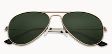 Load image into Gallery viewer, Gold Aviator Full Rim Unisex Sunglasses by Vincent Chase Polarized-204822