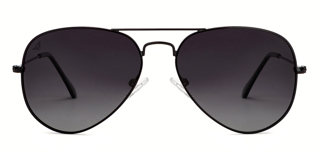 Black Aviator Full Rim Unisex Sunglasses by Vincent Chase Polarized-204823