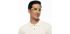 Electric Green Wayfarer Full Rim Unisex Eyeglasses by Lenskart Hustlr-217433