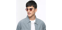 Load image into Gallery viewer, Gold Geometric Full Rim Unisex Sunglasses by Vincent Chase Polarized-209585
