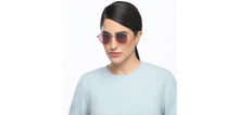 Load image into Gallery viewer, Gold Geometric Full Rim Unisex Sunglasses by Vincent Chase Polarized-209585