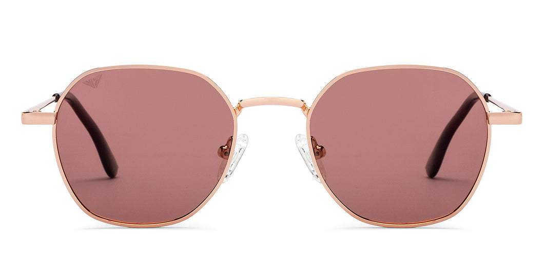 Gold Geometric Full Rim Unisex Sunglasses by Vincent Chase Polarized-209585