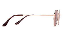 Load image into Gallery viewer, Gold Geometric Full Rim Unisex Sunglasses by Vincent Chase Polarized-209585