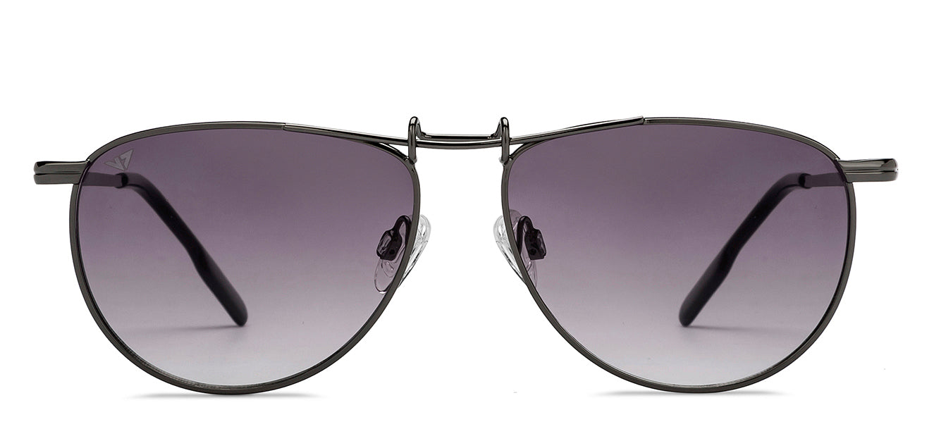 Clic Aviator Sunglasses in XXL Gunmetal