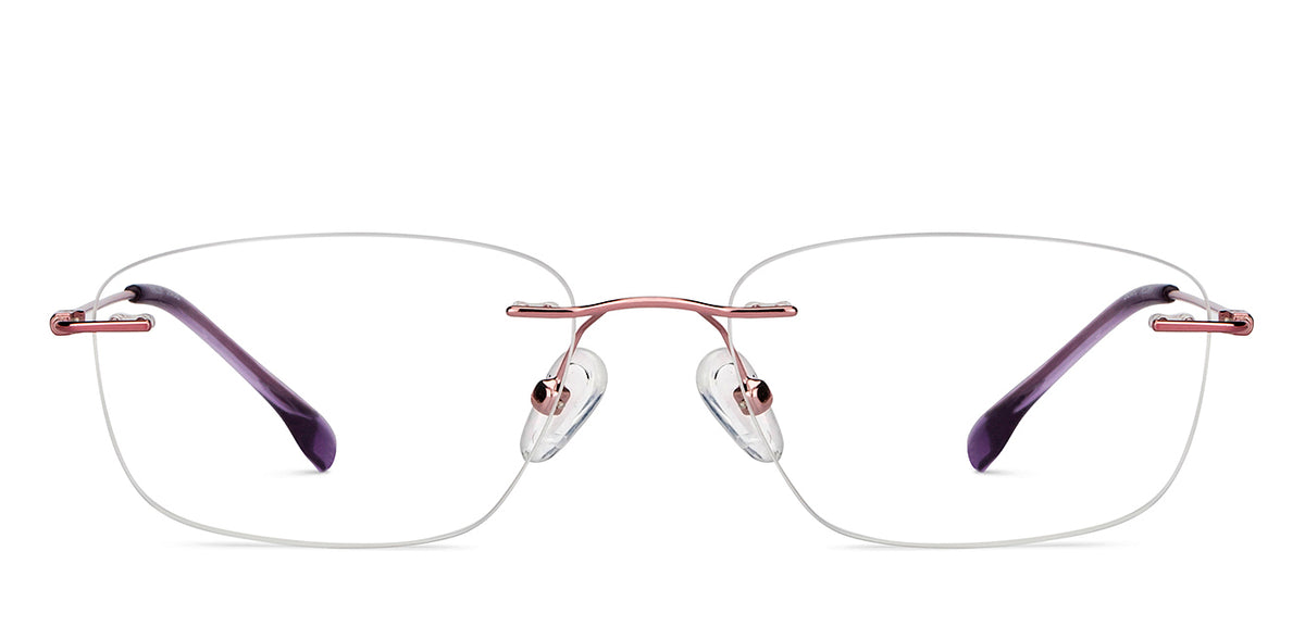 Pink Rectangle Rimless Unisex Eyeglasses by Vincent Chase-150413 – Lenskart
