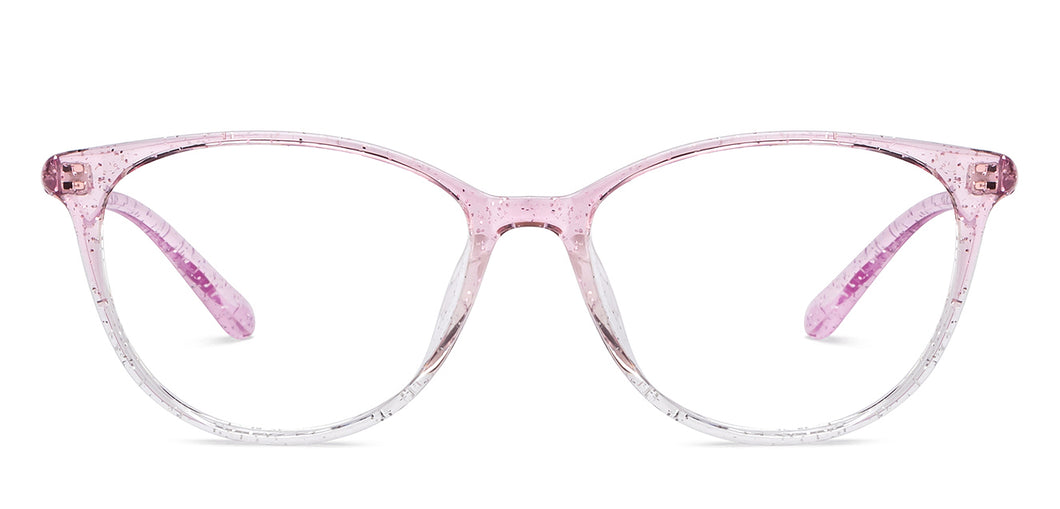 Pink Transparent Cat Eye Full Rim Women Eyeglasses by Vincent Chase-205509