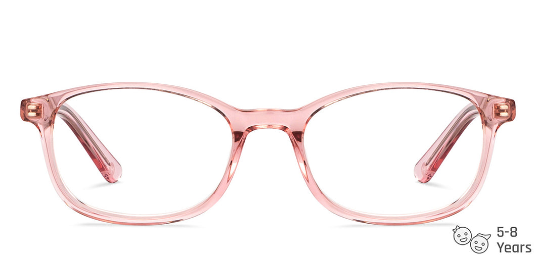 Pink Rectangle Full Rim Kids Eyeglasses by Hooper-152527