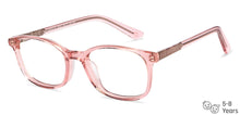 Load image into Gallery viewer, Pink Rectangle Full Rim Kids Eyeglasses by Hooper-152527