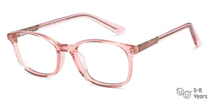 Pink Rectangle Full Rim Kids Eyeglasses by Hooper-152527