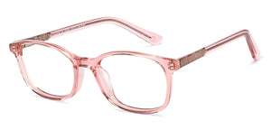 Pink Rectangle Full Rim Kids Eyeglasses by Hooper-152527