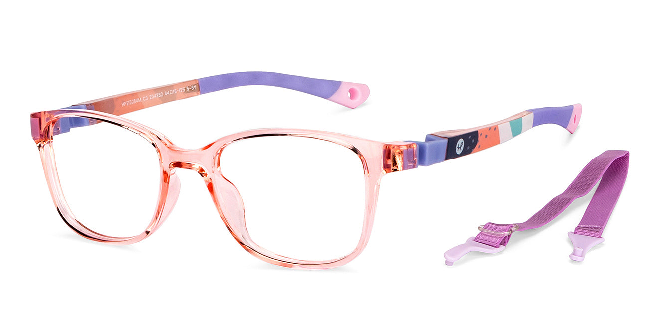 Pink Rectangle Full Rim Kids Eyeglasses by Hooper-204382