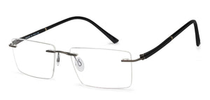 Grey Rectangle Rimless Unisex Eyeglasses by Vincent Chase Online-142313