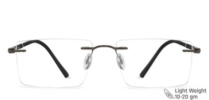 Grey Rectangle Rimless Unisex Eyeglasses by Vincent Chase Online-142313