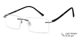Grey Rectangle Rimless Unisex Eyeglasses by Vincent Chase Online-142313