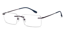 Load image into Gallery viewer, Purple Rectangle Rimless Women Eyeglasses by Vincent Chase-200810