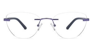 Purple Cat Eye Rimless Women Eyeglasses by Vincent Chase-208780