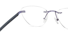 Load image into Gallery viewer, Purple Cat Eye Rimless Women Eyeglasses by Vincent Chase-208780