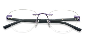 Purple Cat Eye Rimless Women Eyeglasses by Vincent Chase-208780