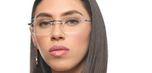 Load image into Gallery viewer, Purple Rectangle Rimless Unisex Eyeglasses by Vincent Chase-209719